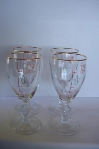 4 Vintage Quirky Irish Coffee Recipe Gold Trim Glasses - Picture 1 of 13