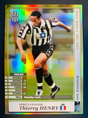 Tarjeta refractor Juventus rara Thierry Henry Panini WCCF Serie A Legends 2002-03 Foto 1 de 2