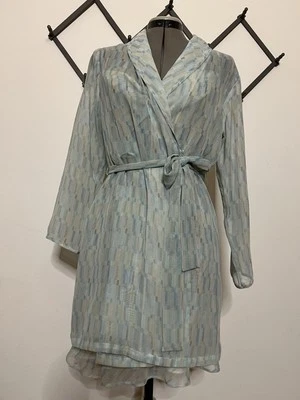 De Colección Jones New York Transparente Sexy Vestido Sin Mangas Bata Camisón Conjunto Azul Blanco Mediano Foto 1 de 4