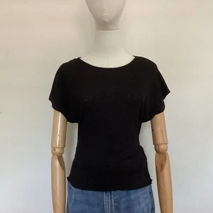 Schwarze kurzärmelige Bluse aus Krepp zum Binden von Zara: Größe M - Bild 1 von 5