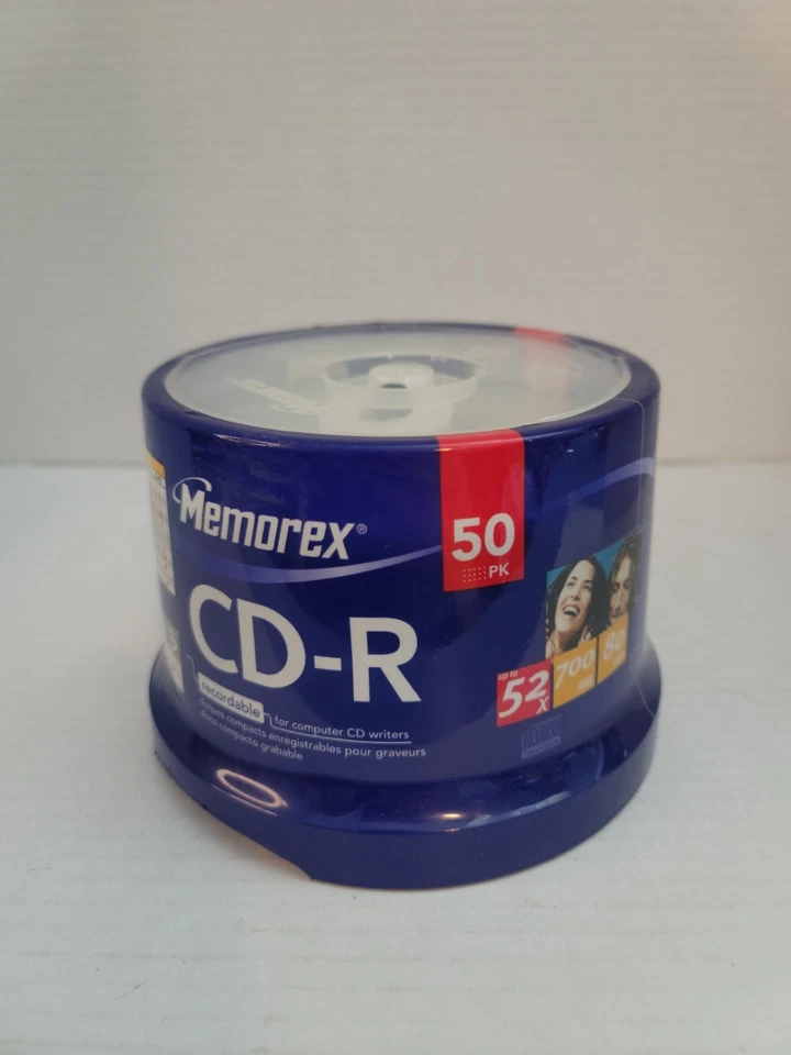 Memorex CD-R 50 Pack 52X 700Mb 80 Min Recordable Compact Discs Container Sealed - Image 1 of 4