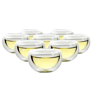 NEW! SET OF 8 TEAOLOGY LUNA BOROSILICATE GLASS TEA/ESPRESSO CUP - HEAT RESISTANT - Picture 1 of 4