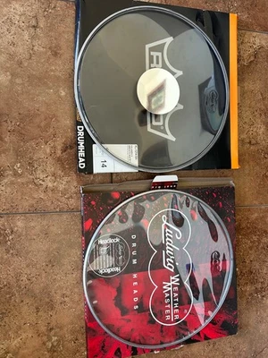 Ludwig Silver Dot batter and resonant snare side 14" drum heads new nos - Image 1 of 3