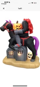 Halloween Air Blown Inflatable Yard Decoration Headless Horseman Pumpkin & Skull - Picture 1 of 5