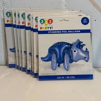 Lote de 9 321 Fiesta! Globo de aluminio de pie Triceratops relleno de aire solo 26 pulgadas Foto 1 de 3