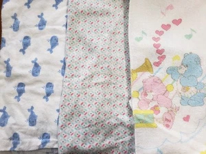 Receiving Blanket BABY Lot of 3 CARE BEARS Whales Carters & HB - Picture 1 of 1