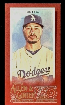 2020 Topps Allen & Ginter X Mookie Betts Red /5 Hand Numbered #67 Mini - Image 1 of 4