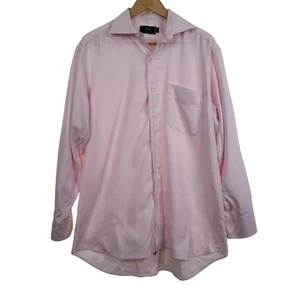 Ike Behar Mens Button Down Shirt Size 15 1/2 32 Pink Long Sleeves All Cotton - Picture 1 of 5