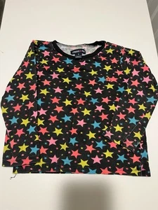 Y2K Vintage Girls Limited Too Cosmic Stars Rainbow Neon Long Sleeve Top Size 4 - Picture 1 of 3
