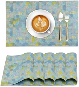Placemats 100% Cotton 13x19 Inch, Dining Table Placemats Set of 6, Modern Pla... - Picture 1 of 8