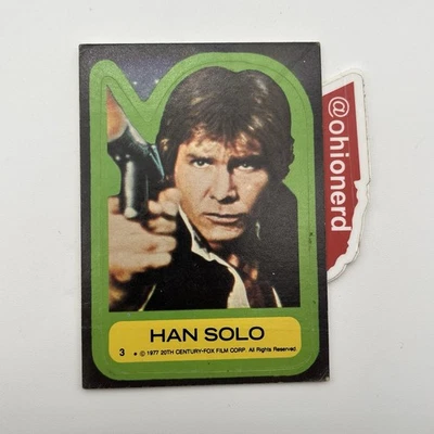 Han Solo 1977 Topps Star Wars Stickers #3 Rookie Sticker Trading Card - Image 1 of 2