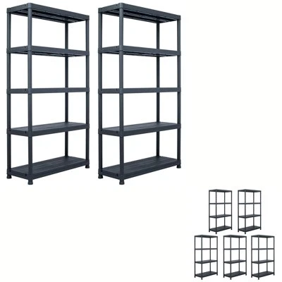 1/2/5x Storage Shelf Rack Plastic Display Unit Bookcase Multi Sizes vidaXL - image 1 of 3