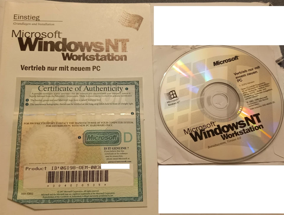 Microsoft Windows NT 4.0 Workstation, Deutsch - Bild 1 von 1