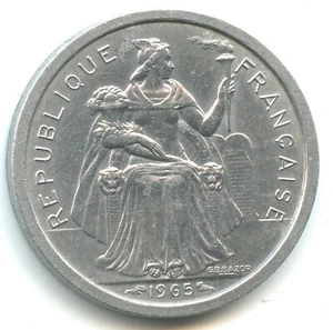 Polynésie Française 1 franc aluminium 1965 n°4487 - Picture 1 of 2