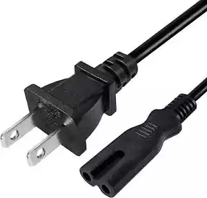 AC Power Cord 2 Prong Cable for PS 5 4 3 2 Slim XBOX PC Laptop PSV Monitor TV - Picture 1 of 1