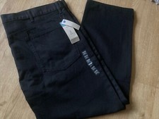 BNWT Men's M&S Black Straight Leg Cotton Jeans. 44W 29L  Non Stretch