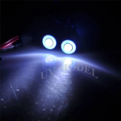 RC LED 18 mm Engel/Halo Eyes Lichter WEISS Tamiya Traxxas Drift Crawler LKW UK - Bild 1 von 3