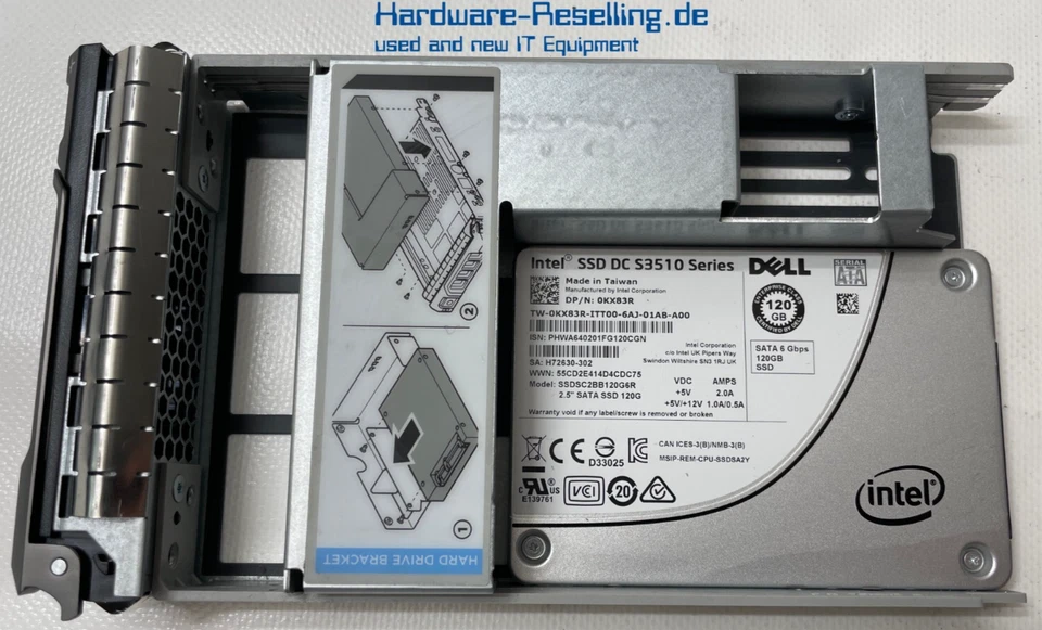 Dell Intel 120GB 3,5" SATA SSD 6G Dc S3520 Series 0KX83R SSDSC2BB120G6R 058CWC - Imagen 1 de 1