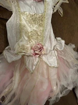 FAIRY DUST Fairy /princess Costume Sz 4T Girls  Pink Flowers Halloween NO Wings - Image 1 of 4