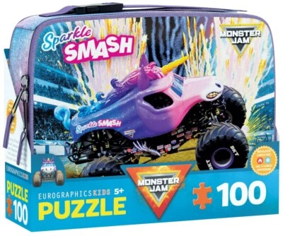 Sparkle Smash Monster Jam Lunch Bag & 100 Piece Jigsaw Puzzle Eurographics New - Image 1 of 4