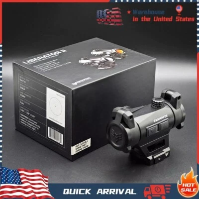 Swampfox Liberator II Mini 1x22mm 2MOA Reticle Optics Red Dot Sight Shake Awake