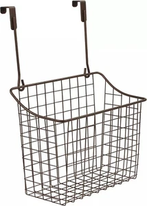 Hanging Storage Organizers for Kitchen & Bathroom - Wire Basket, Bronze - Picture 1 of 4