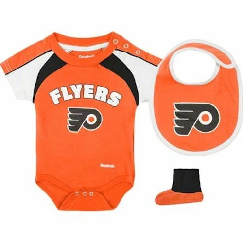 Philadelphia Flyers 3pc Creeper Bib Booties Set Infant Baby  - Image 1 of 1