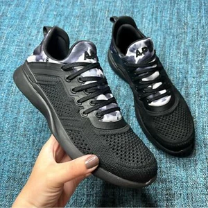 APL Techloom Tracer Running Shoes in Black White Tie Dye Women's 8 Sneakers - Picture 1 of 9