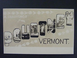 Poultney Vermont VT Multiview Großbrief Echtfoto Postkarte RPPC 1940er - Bild 1 von 2
