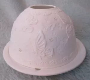 Nordic Lights Butterflies Bone Porcelain Candle Shade Tea Light Candle Holder [p - Picture 1 of 5