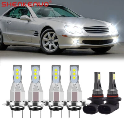 Kit de faros y faros antiniebla LED 6000K para Mercedes-Benz SL500 2003-2006 Foto 1 de 4