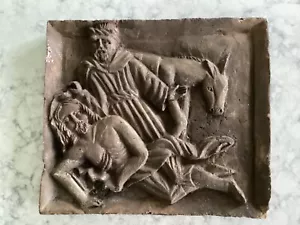 Antigua placa de pared de escultura en relieve de yeso de tiza "EL BUEN SAMARITANO" - Imagen 1 de 7