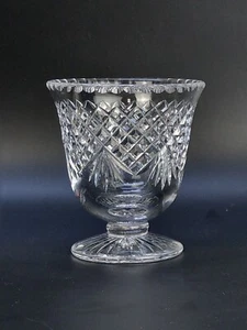 Irish Cut Glass Tea caddy Footed Mixing bowl Diamond cut - Picture 1 of 12