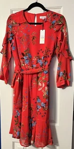 Calvin Klein Chiffon Floral Print Dress Women’s Size med. NEW W/tags - Picture 1 of 11
