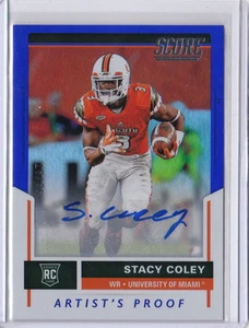 2017 Score Blue Artist's Proof Auto #408 Stacy Coley Miami /35 - Bild 1 von 1