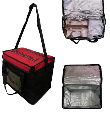 Large Heavy Duty Hot Food Takeaway Delivery Bag Kebab Indian Chinese PizzaBurger