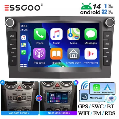 Für Opel Astra Corsa Meriva Vectra Autoradio Android14 Apple Carplay GPS NAVI BT - Bild 1 von 4
