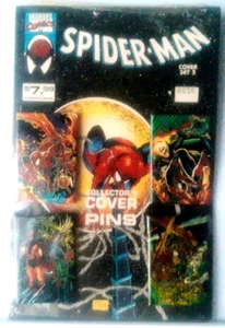 MARVEL COMICS SPIDER-MAN COLLECTOR'S COVER PINS/COVER SET 3/SEALED/FREE US SHIPP - Picture 1 of 1