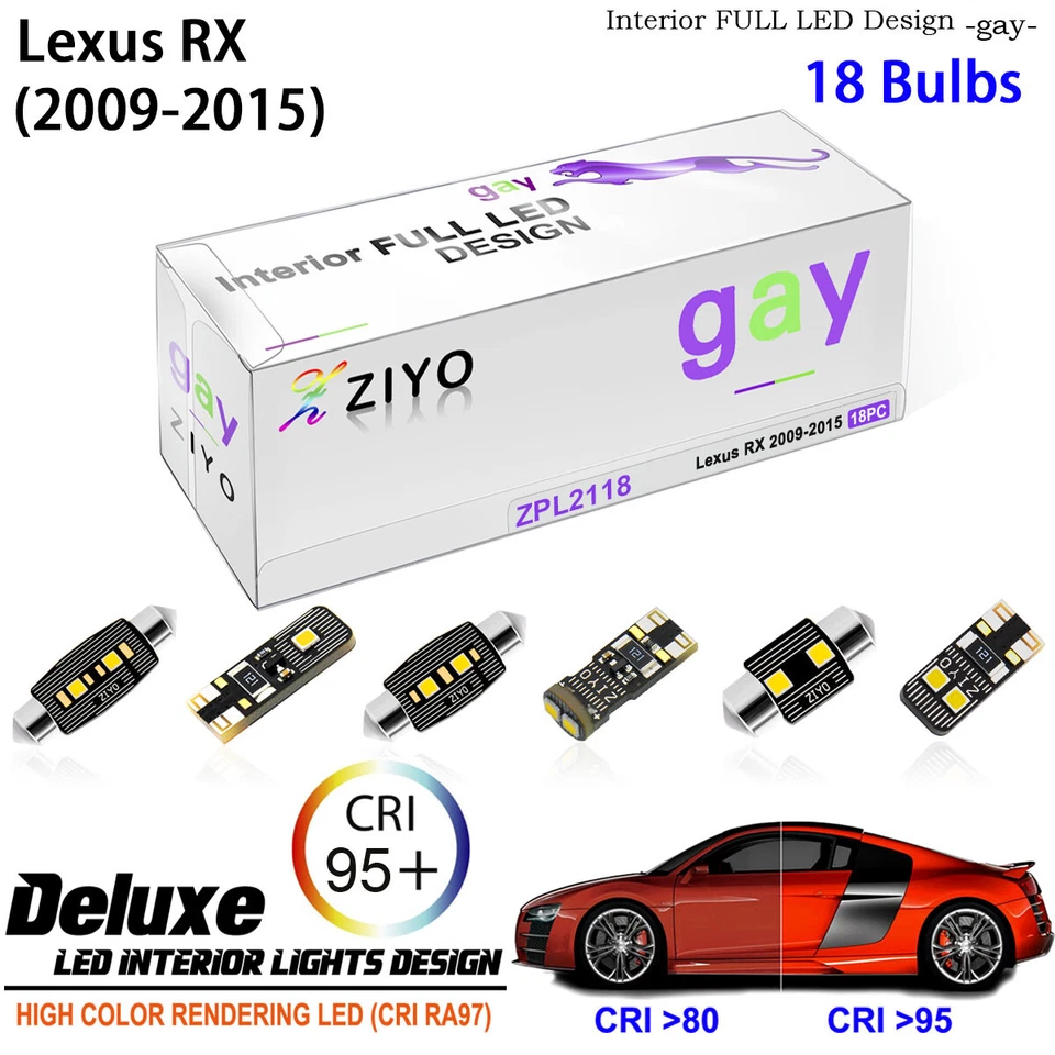 Kit de luces interiores LED blancas para Lexus RX 270 350 450 2009-2015 - Imagen 1 de 4