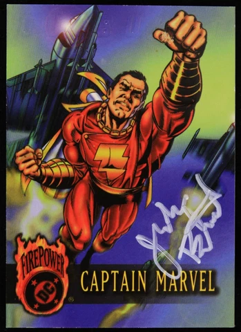 1996 Jackson Bostwick Signed Captain Marvel DC Firepower Card (JSA/Bostwick LOA) Cover