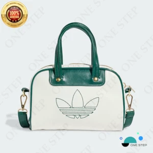 adidas Originals Mini Bowling Shoulder Crossbody Bag Off White Collegiate Green - Picture 1 of 6