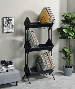 Musiea 3 Tier Vinyl Record Holder, LP Storage Shelf, Record Storage Rack Black - Picture 1 of 10