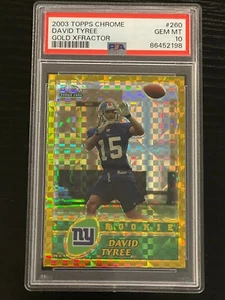 2003 Topps Chrome Gold XFractor David Tyree Rookie /101 PSA GEM MINT 10 (Pop: 1) - Bild 1 von 2