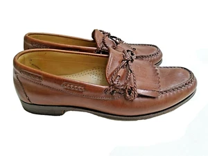 Allen Edmonds Nottingham Leather Loafers Tassels Mens Size 10.5 D Brown - Picture 1 of 5