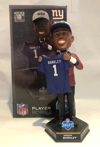 Saquon Barkley #1 New York Giants 2018 Draft Day Bobblehead, Only 2018 made Cover