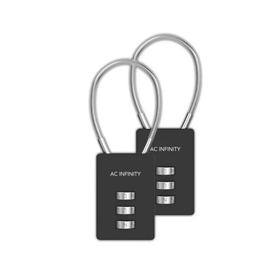 3-Digit Combination Lock, Steel Wire Cable Loop, 2-Pack - Image 1 of 4
