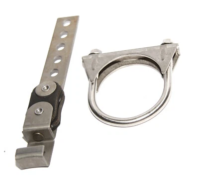 1 CONJUNTO Suspensión de abrazadera giratoria de 360° para tubo de escape de alta resistencia + Abrazadera de perno en U de 3" Foto 1 de 4