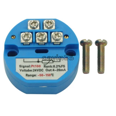RTD PT100 Temperature Sensors Transmitter 0 to 200° DC 24V 4-20mA - Image 1 of 4