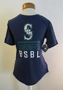 NWT Seattle Mariners Youth Boys Logo Crew T-Shirt L Navy MSRP$25 - Picture 1 of 2