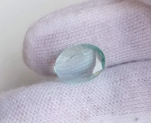 Smeraldo Zambia verde chiaro taglio ovale occhio terra pulita estratta gemma sfusa 2,75 ct - Foto 1 di 7